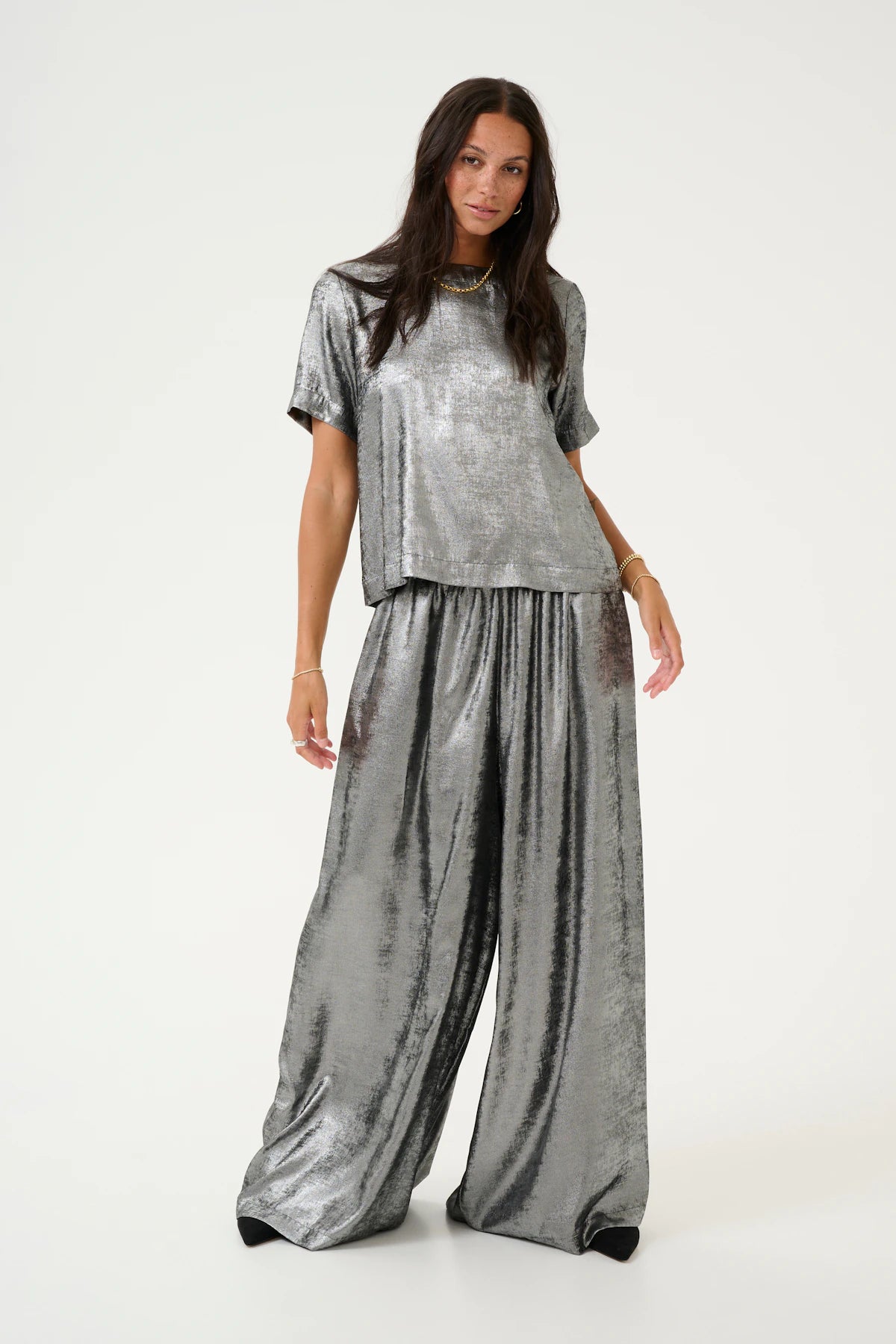 KAFFE KAFFE Lorina Liquid Wide Leg Pant