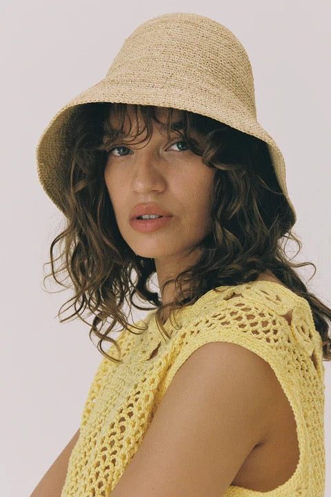 Lack of colour LACK OF COLOR Shoal Raffia Bucket Hat - Packable