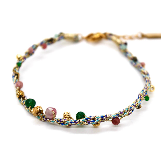 LIZOU LIZOU - Braids and Beads Pastel Bracelet - B4-030: Purple