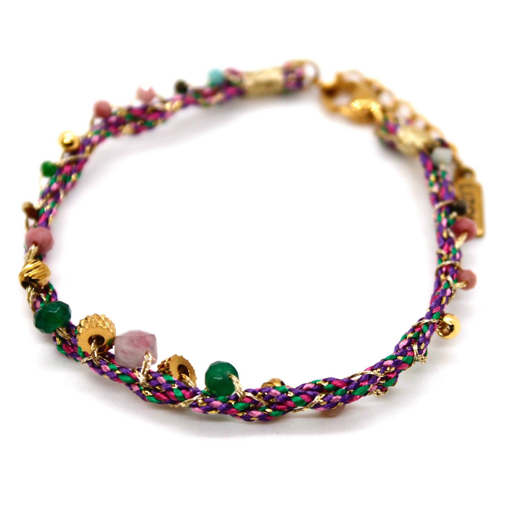 LIZOU LIZOU - Braids and Beads Pastel Bracelet - B4-030: Purple