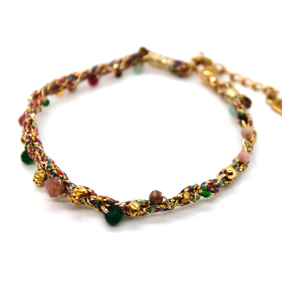 LIZOU LIZOU - Braids and Beads Pastel Bracelet - B4-030: Purple
