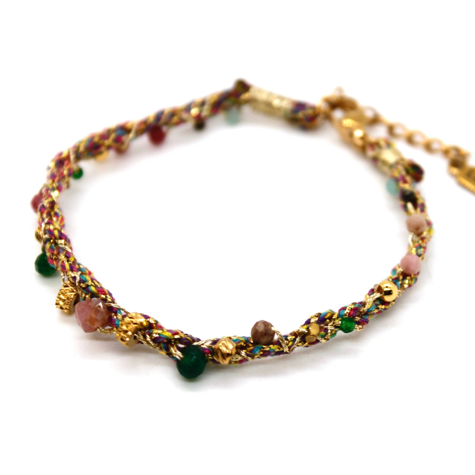 LIZOU LIZOU - Braids and Beads Pastel Bracelet - B4-030: Purple