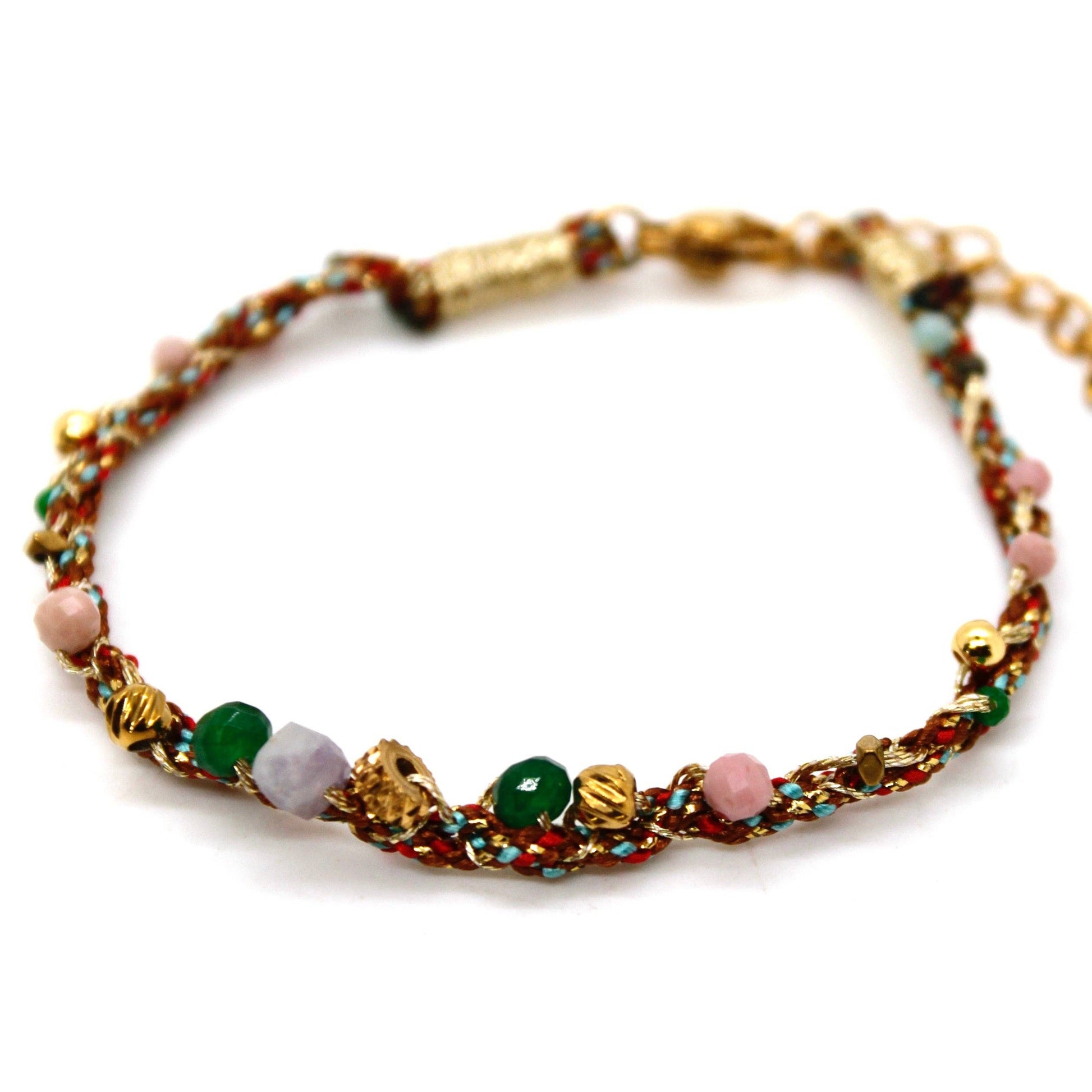 LIZOU LIZOU - Braids and Beads Pastel Bracelet - B4-030: Purple