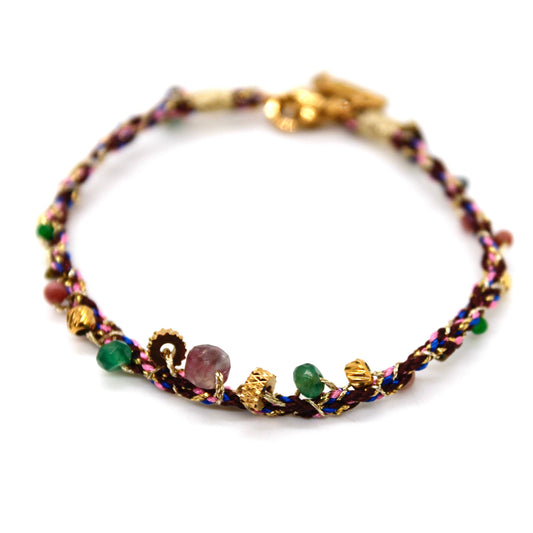 LIZOU LIZOU - Braids and Beads Pastel Bracelet - B4-030: Purple