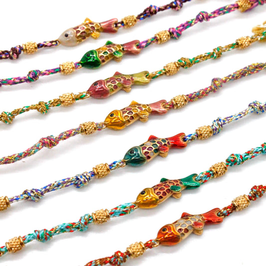 LIZOU LIZOU - Colorful Enamel Fish Rainbow Bracelet - B4-016: B