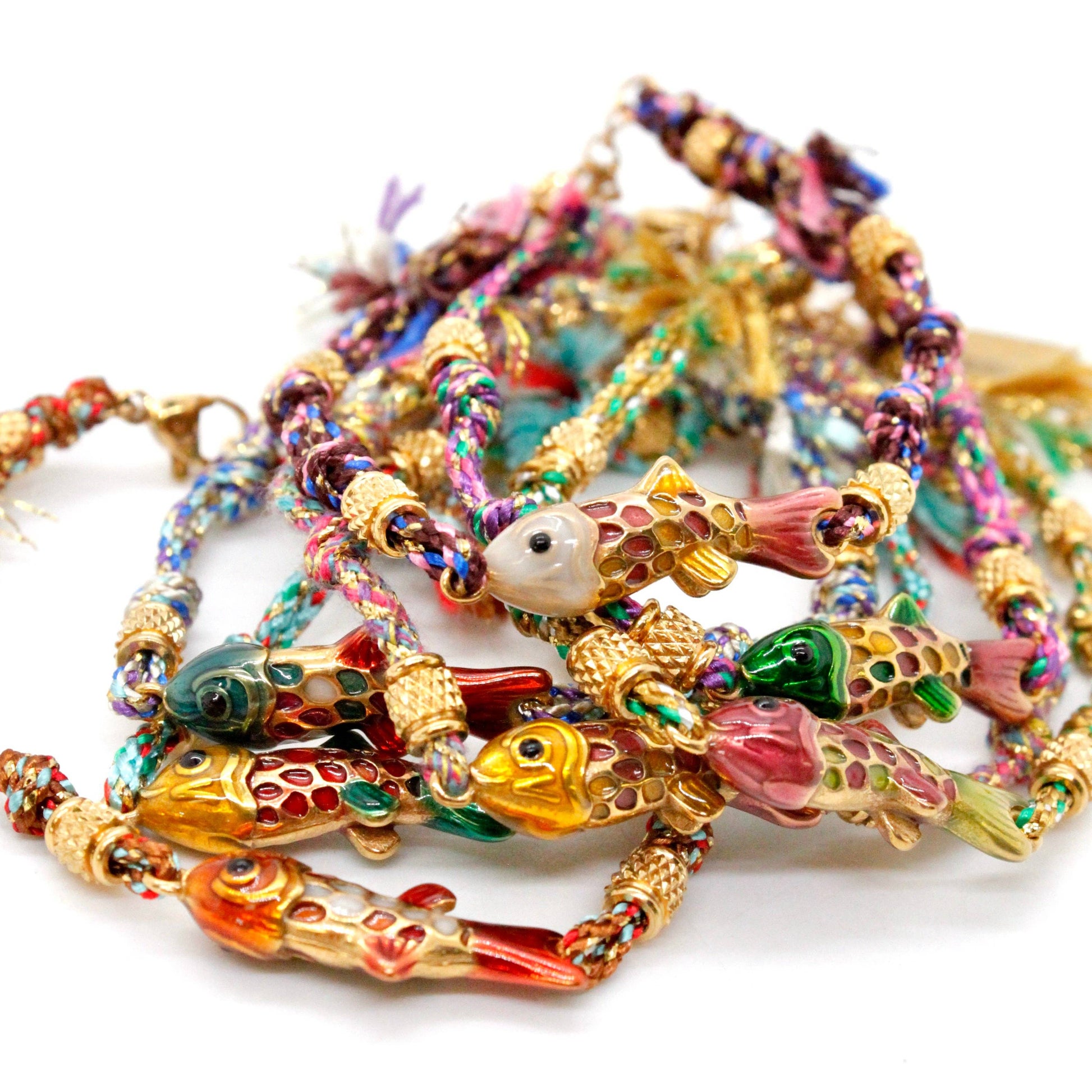 LIZOU LIZOU - Colorful Enamel Fish Rainbow Bracelet - B4-016: B