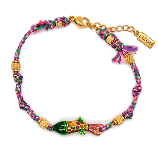 LIZOU LIZOU - Colorful Enamel Fish Rainbow Bracelet - B4-016: B
