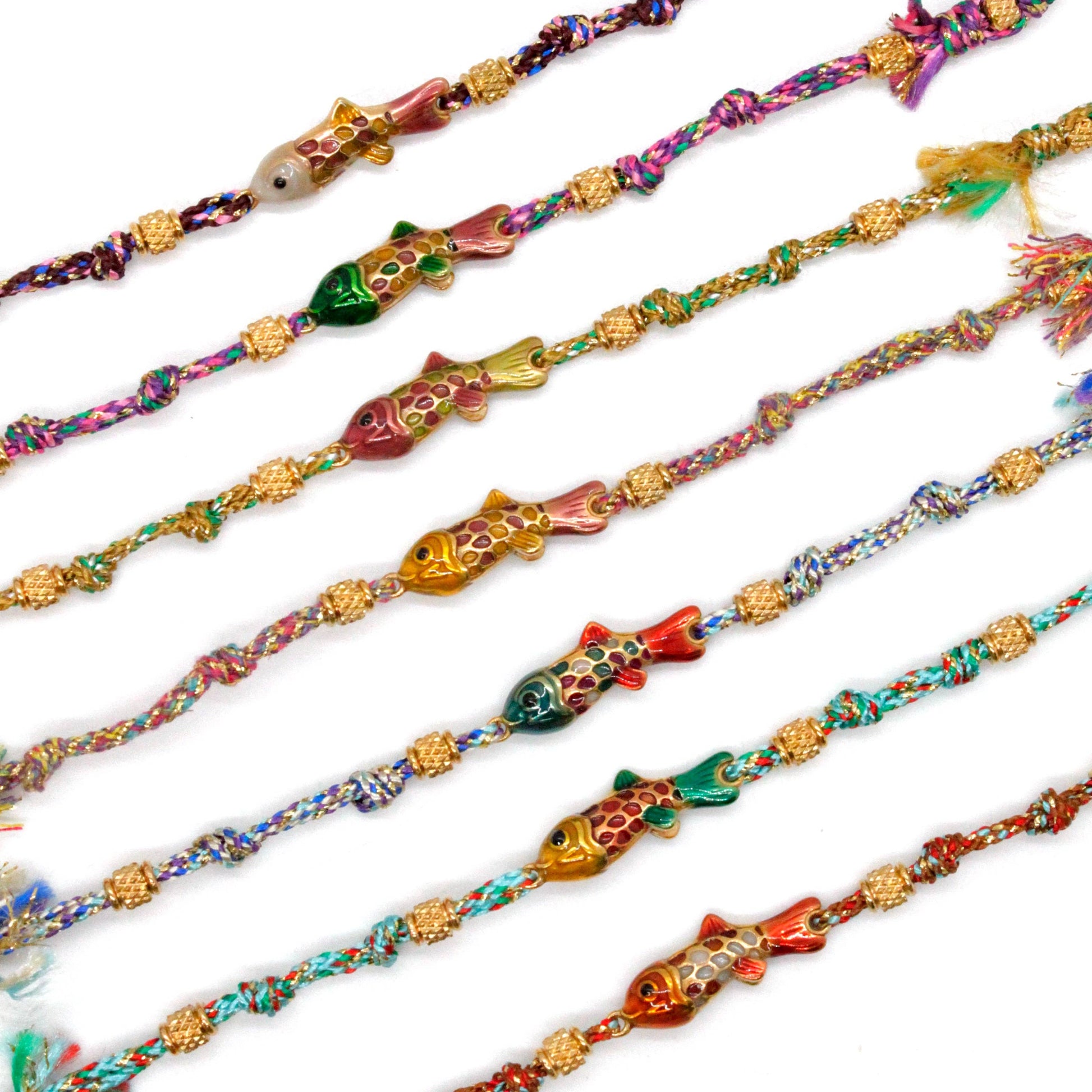 LIZOU LIZOU - Colorful Enamel Fish Rainbow Bracelet - B4-016: C