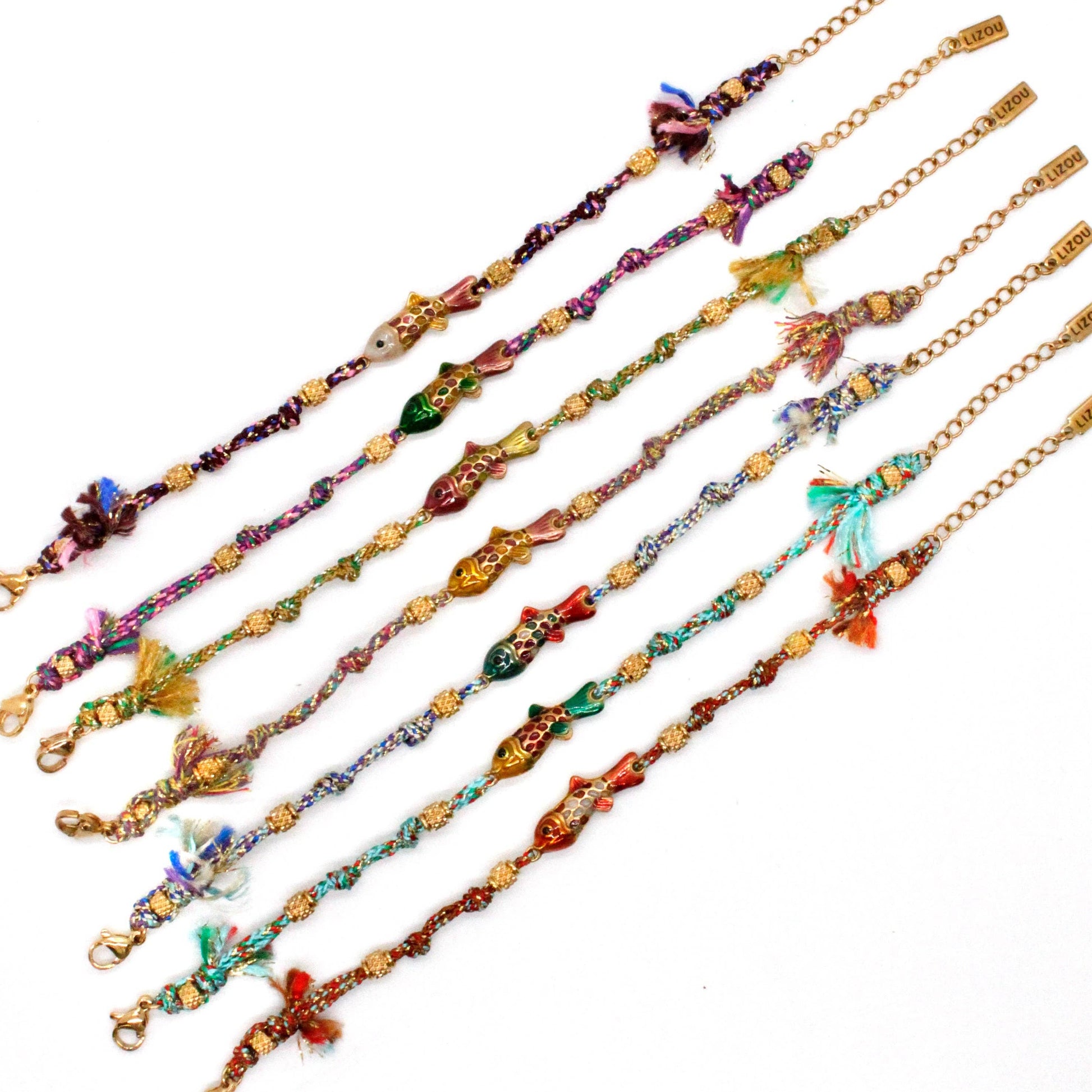 LIZOU LIZOU - Colorful Enamel Fish Rainbow Bracelet - B4-016: E