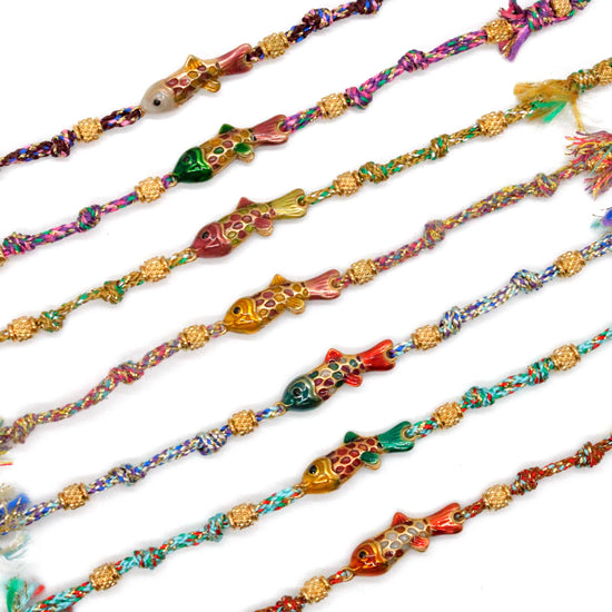 LIZOU LIZOU - Colorful Enamel Fish Rainbow Bracelet - B4-016: E