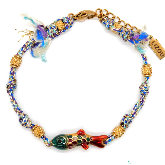 LIZOU LIZOU - Colorful Enamel Fish Rainbow Bracelet - B4-016: E
