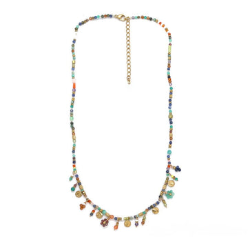 LIZOU LIZOU - Mini Delicate Mixed Stone with Charms Necklace - N2-2714E