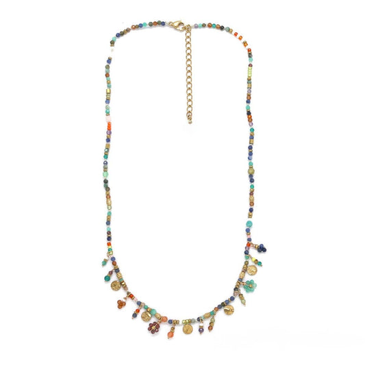 LIZOU LIZOU - Mini Delicate Mixed Stone with Charms Necklace - N2-2714E
