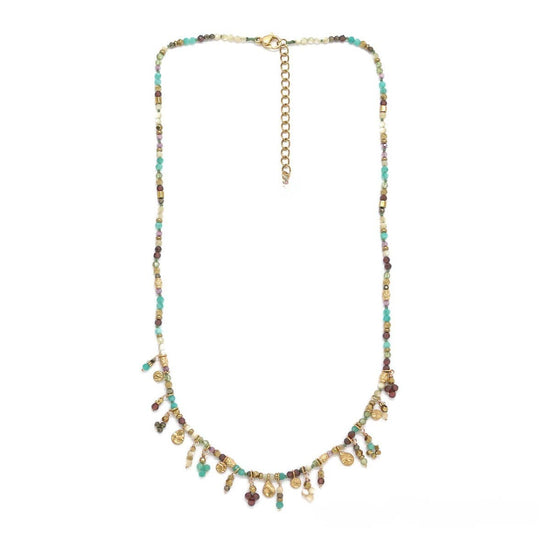 LIZOU LIZOU - Mini Delicate Mixed Stone with Charms Necklace - N2-2714H