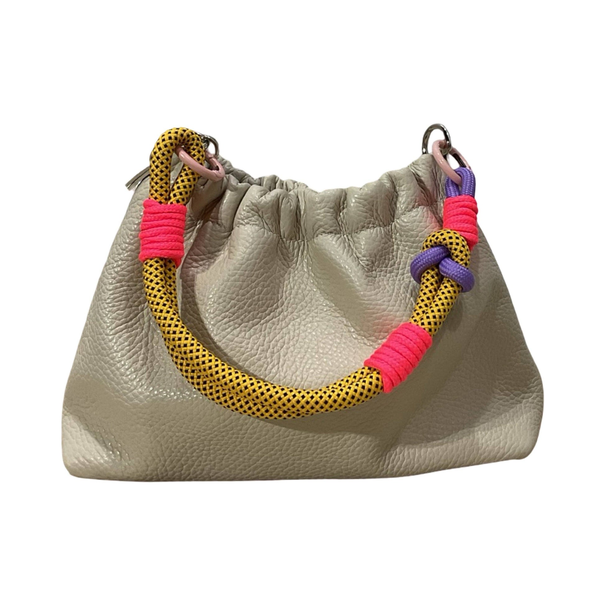 Louisa lee Louisa lee - GRAINED LEATHER SHOULDER BAG PLISSA: BEIGE