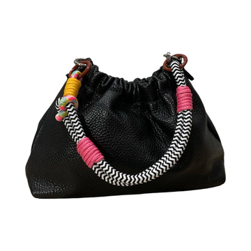 Louisa lee Louisa lee - GRAINED LEATHER SHOULDER BAG PLISSA: BLACK