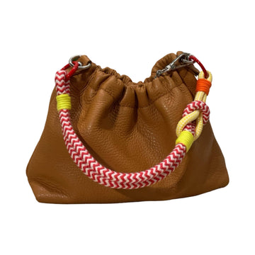 Louisa lee Louisa lee - GRAINED LEATHER SHOULDER BAG PLISSA: CAMEL