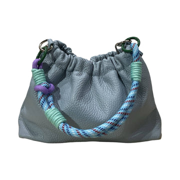 Louisa lee Louisa lee - GRAINED LEATHER SHOULDER BAG PLISSA: LIGHT BLUE