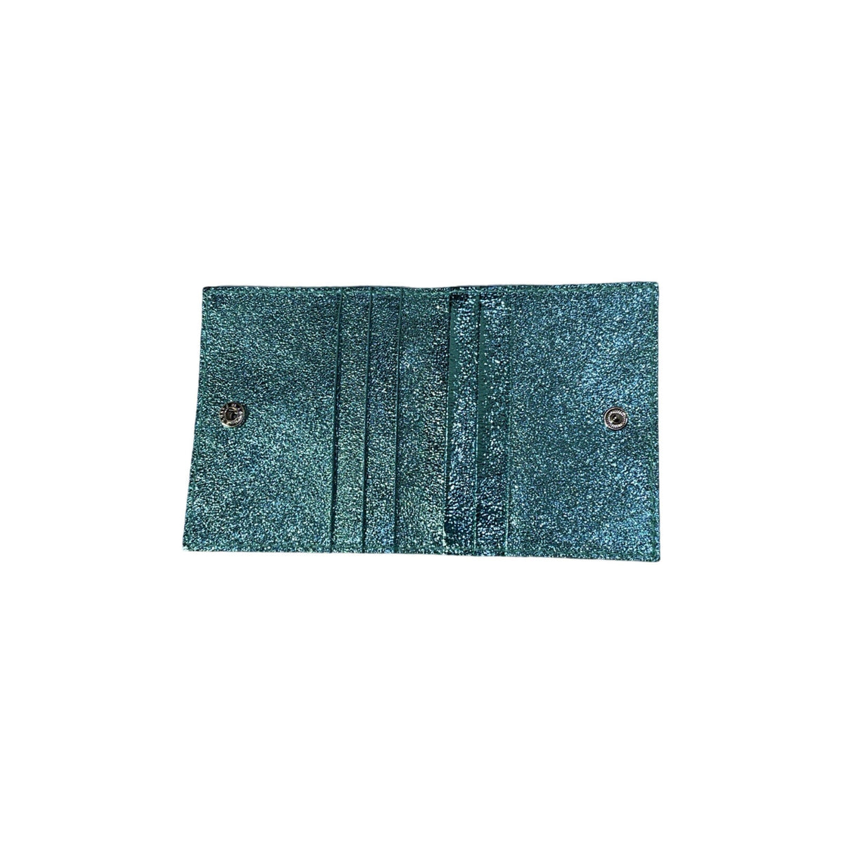 Louisa lee Louisa lee - IRIDESCENT LEATHER CARD HOLDER 6CC: TURQUOISE