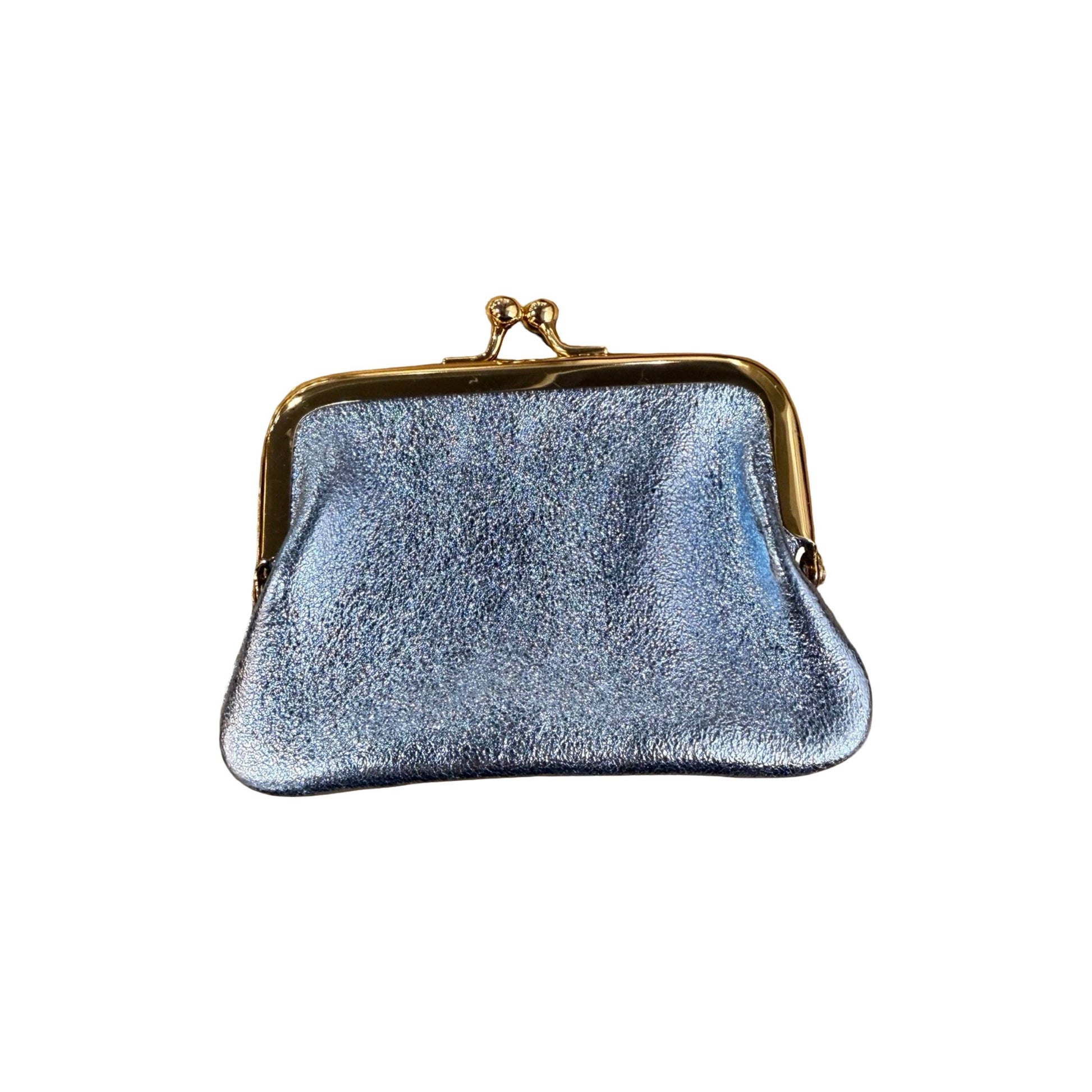 Louisa lee Louisa lee - IRIDESCENT LEATHER CARD WALLET SMALL: LIGHT BLUE