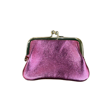 Louisa lee Louisa lee - IRIDESCENT LEATHER CARD WALLET SMALL: ROSE