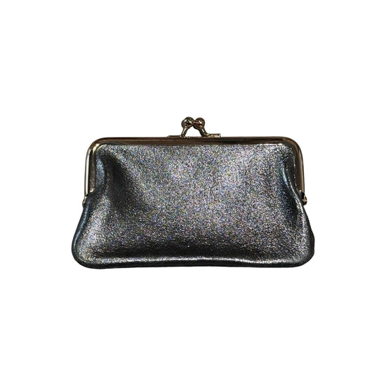 Louisa lee Louisa lee - IRIDESCENT LEATHER MEDIUM WALLET CARD HOLDER: GREY