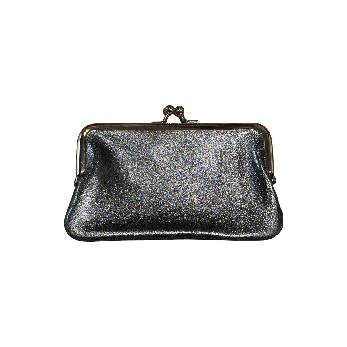 Louisa lee Louisa lee - IRIDESCENT LEATHER MEDIUM WALLET CARD HOLDER: GREY