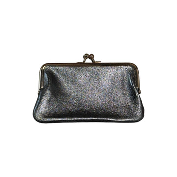 Louisa lee Louisa lee - IRIDESCENT LEATHER MEDIUM WALLET CARD HOLDER: GREY