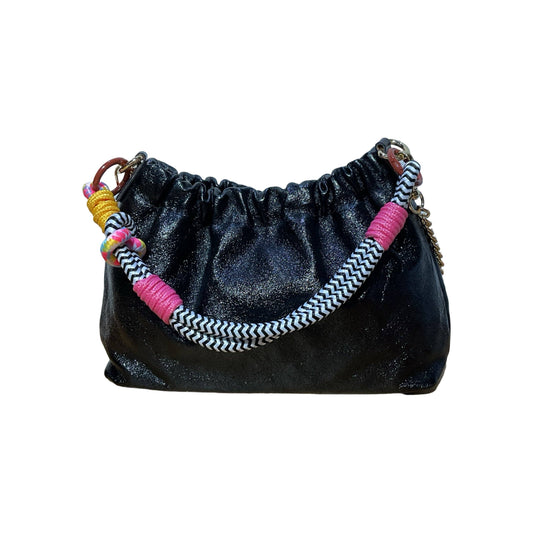 Louisa lee Louisa lee - IRIDESCENT PLEATED LEATHER SHOULDER BAG: BLACK