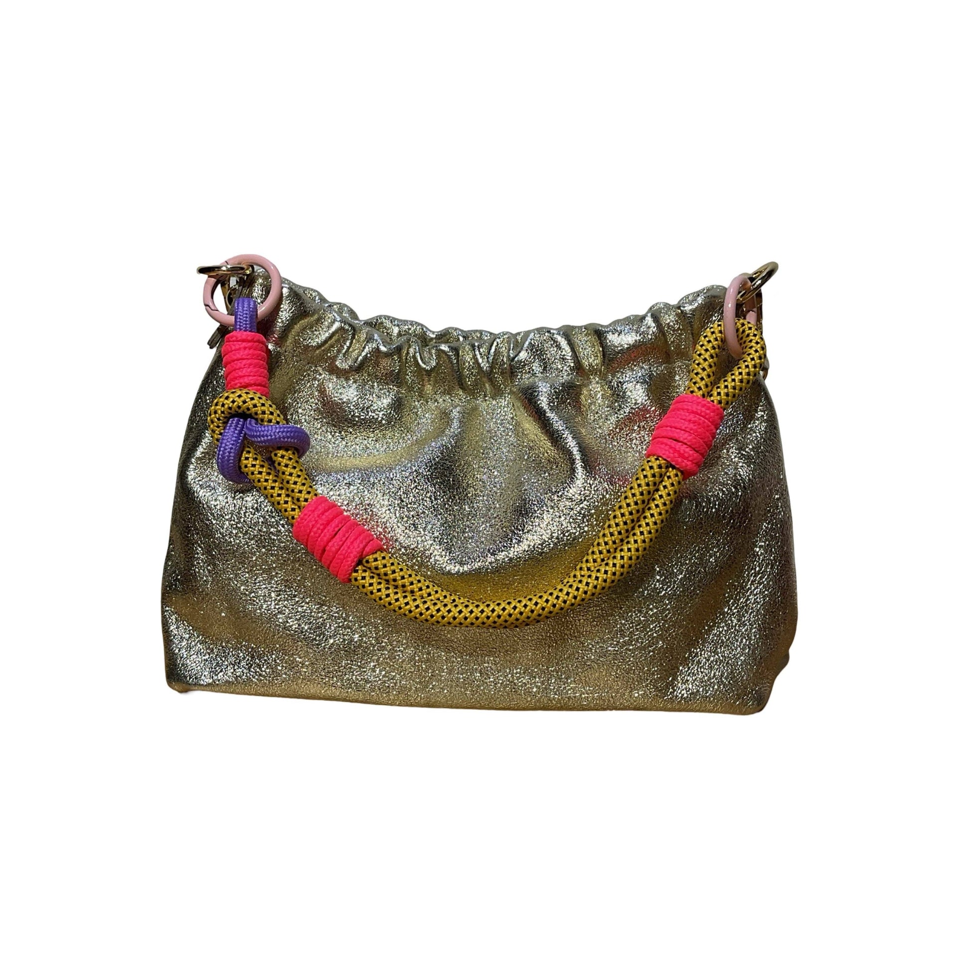 Louisa lee Louisa lee - IRIDESCENT PLEATED LEATHER SHOULDER BAG: GOLD
