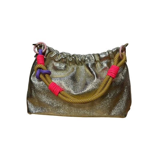Louisa lee Louisa lee - IRIDESCENT PLEATED LEATHER SHOULDER BAG: GOLD
