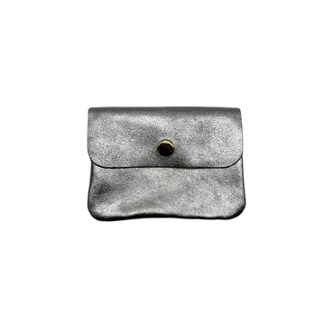 Louisa lee Louisa lee - SMALL IRIDESCENT LEATHER COIN: SILVER
