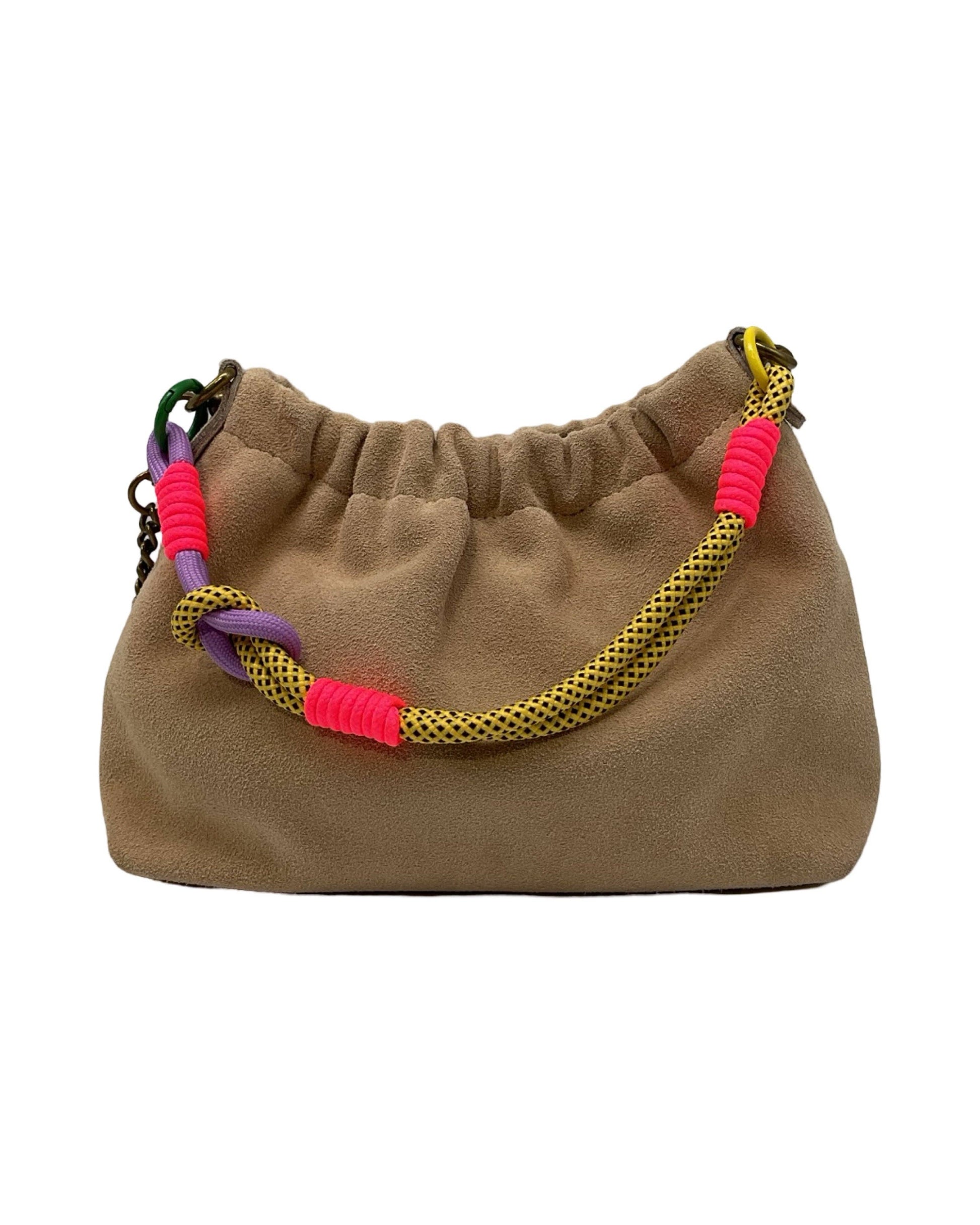 Louisa lee Louisa lee - SUEDE LEATHER SHOULDER BAG PLEATED: BEIGE