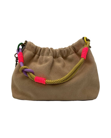 Louisa lee Louisa lee - SUEDE LEATHER SHOULDER BAG PLEATED: BEIGE