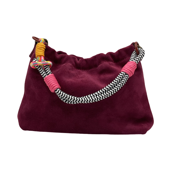 Louisa lee Louisa lee - SUEDE LEATHER SHOULDER BAG PLEATED: BORDEAUX