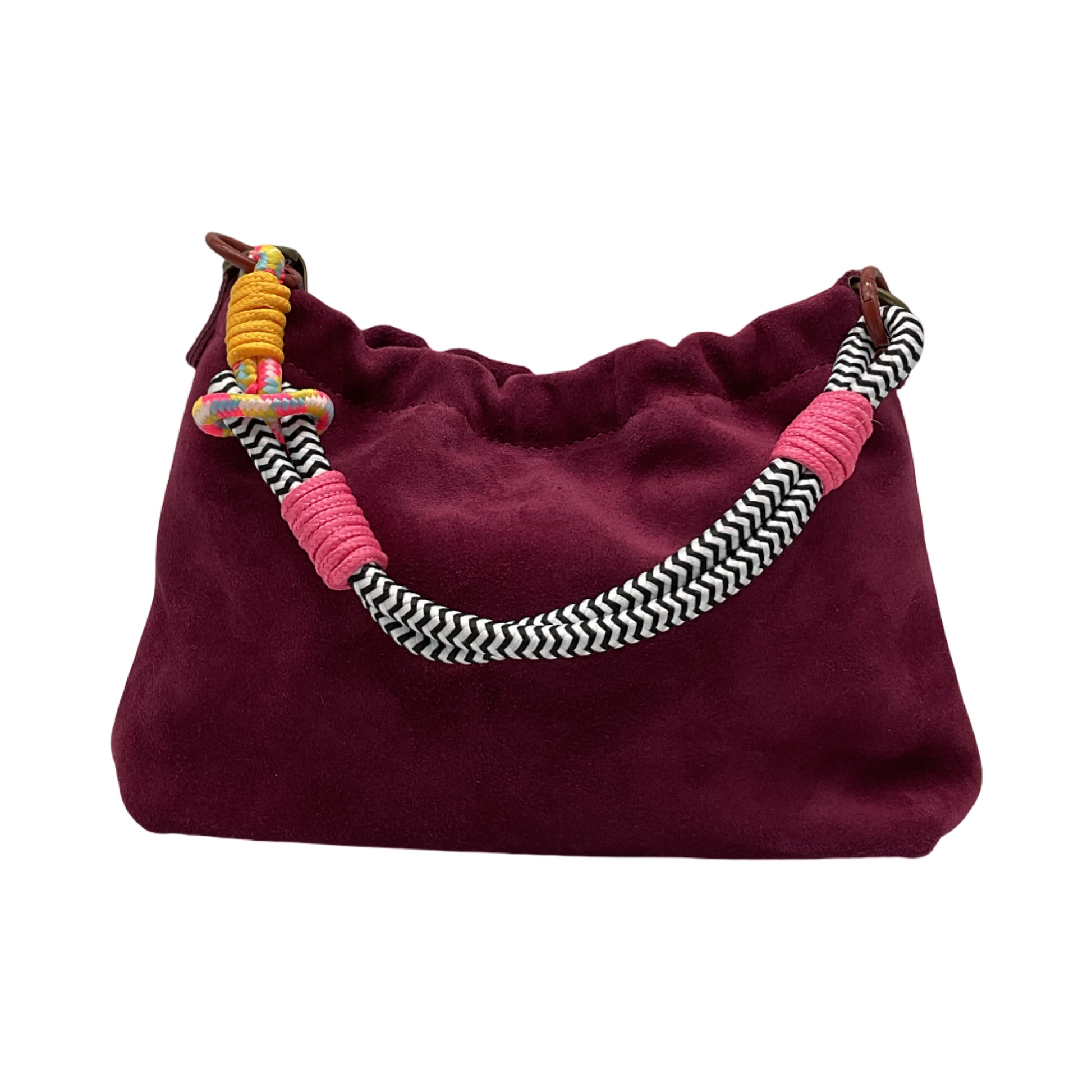 Louisa lee Louisa lee - SUEDE LEATHER SHOULDER BAG PLEATED: BORDEAUX