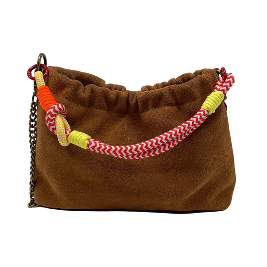 Louisa lee Louisa lee - SUEDE LEATHER SHOULDER BAG PLEATED: CAMEL