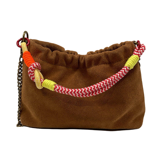Louisa lee Louisa lee - SUEDE LEATHER SHOULDER BAG PLEATED: CAMEL