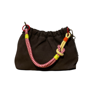 Louisa lee Louisa lee - SUEDE LEATHER SHOULDER BAG PLEATED: Marron