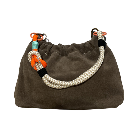 Louisa lee Louisa lee - SUEDE LEATHER SHOULDER BAG PLEATED: Taupe