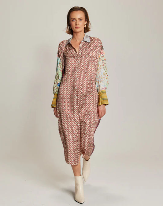 Me369 ME369 Athena Button Collar Dress