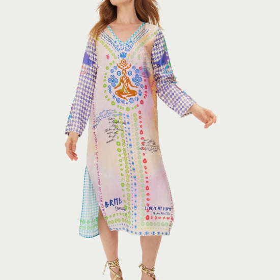 Me369 ME369 Violet V-Neck Dress