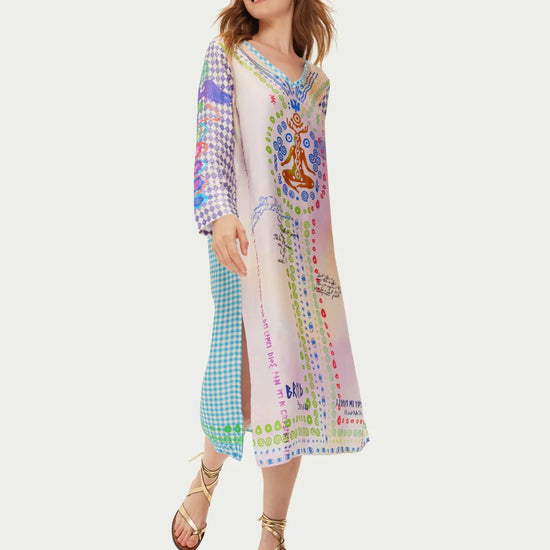 Me369 ME369 Violet V-Neck Dress