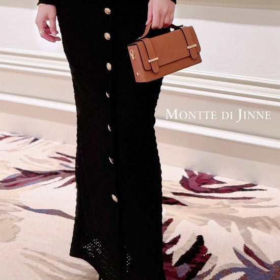 MONTTE DI JINNE MONTTE DI JINNE - Italian Genuine Leather Mini Box Bag –Top-Handle & Crossbody: DARK TAN