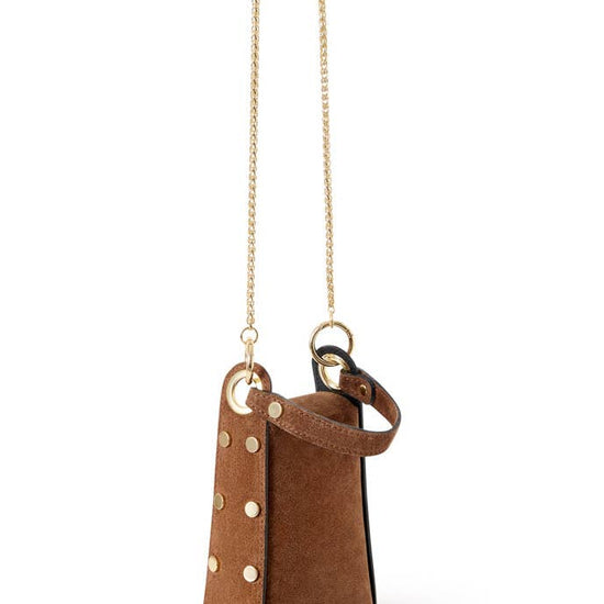 MONTTE DI JINNE MONTTE DI JINNE - Italian Premium Suede Bee SmallBox Crossbody Bag: DARK TAN