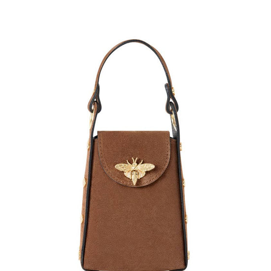 MONTTE DI JINNE MONTTE DI JINNE - Italian Premium Suede Bee SmallBox Crossbody Bag: DARK TAN