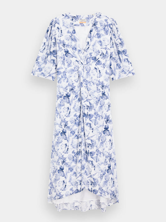 SCOTCH & SODA SCOTCH & SODA Midi Knot Wrap Dress