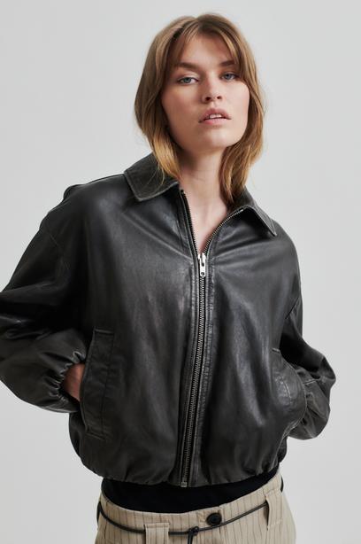 SECOND FEMALE SECOND FEMALE Lato Leather Bomber Jacket