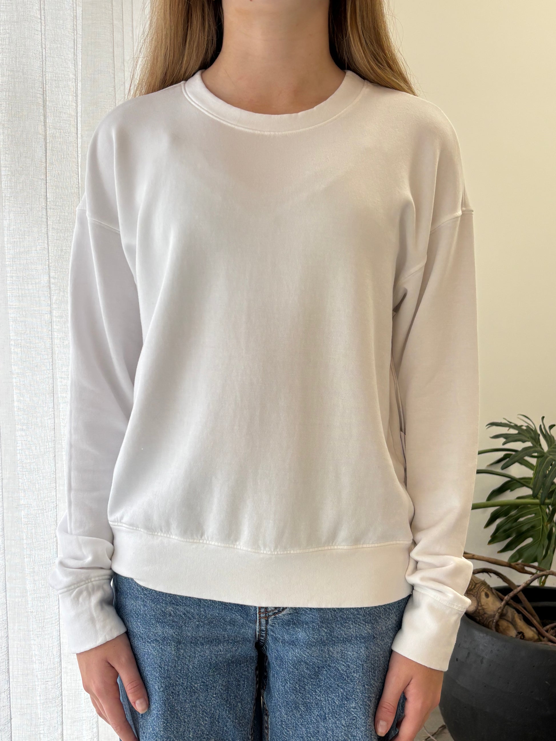 STATESIDE STATESIDE Softest Fleece Crew Pullover WHITE
