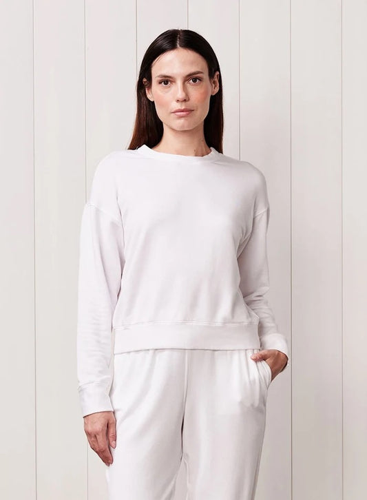 STATESIDE STATESIDE Softest Fleece Crew Pullover WHITE